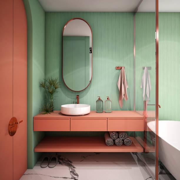 Modern Bathroom Interior design ,3d rendering ,3d illustration